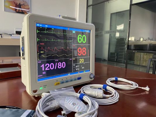 12.1 インチ TFT 液晶画面ポータブル心臓患者モニター ECG SPO2 NIBP バイタル サイン モニター