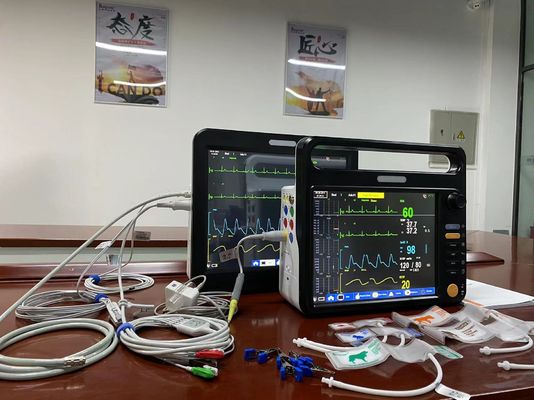 多言語獣医多パラメータモニターとECG NIBP SPO2 2Temp
