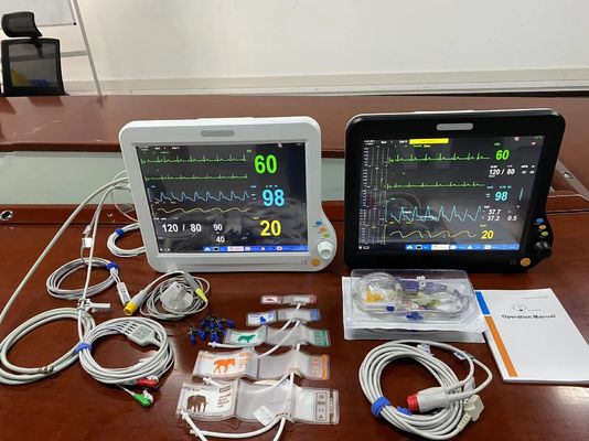 EtCO2 CMS タッチ付きの多言語獣医用多パラメータモニター 15 インチ